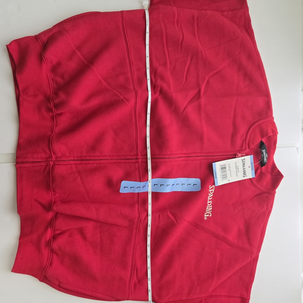 Spalding Red Fleece Bomber Jacket